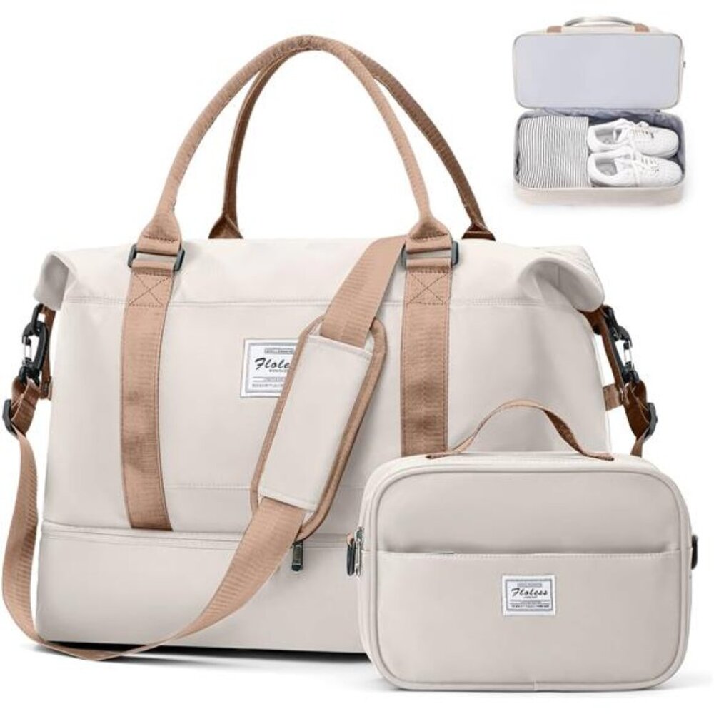 Weekender Bags for Women, Travel Duffel Bags with Shoe Compartment,Personal Bag